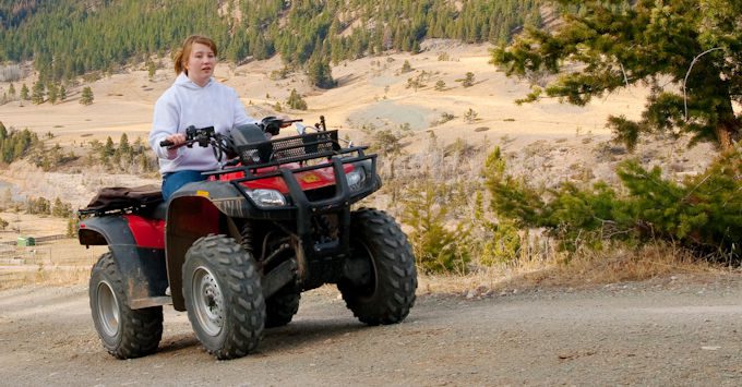 Woman on ATV